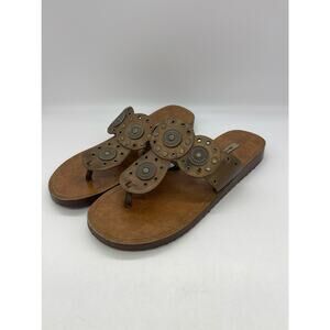 Metro 7 Sandals Phoebe 7584020 Brown Leather Size 9